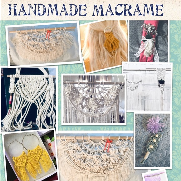 🆕🪴Beautifully Handcrafted Macrame Wall Art Boho Decor~Bohemian Jewelry Display - Picture 12 of 17